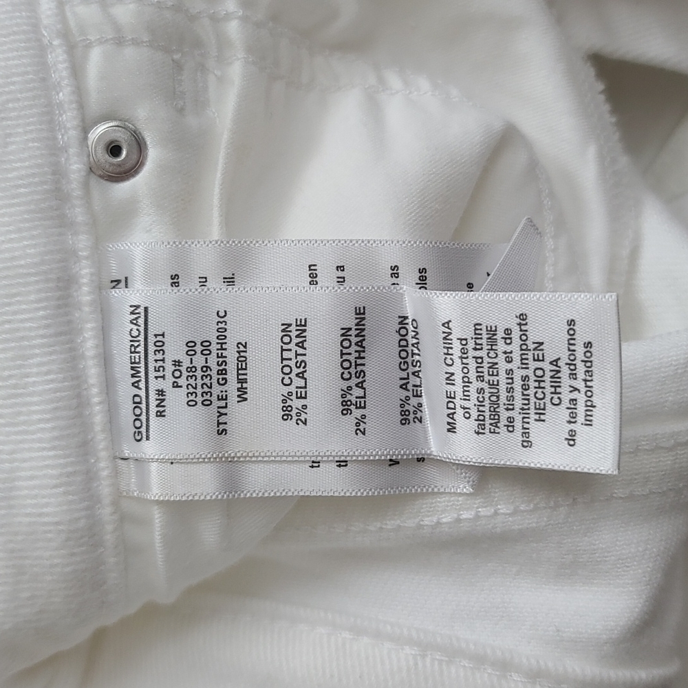 Good American White Distressed High-Rise Jean Shorts - Picture 8 of 8